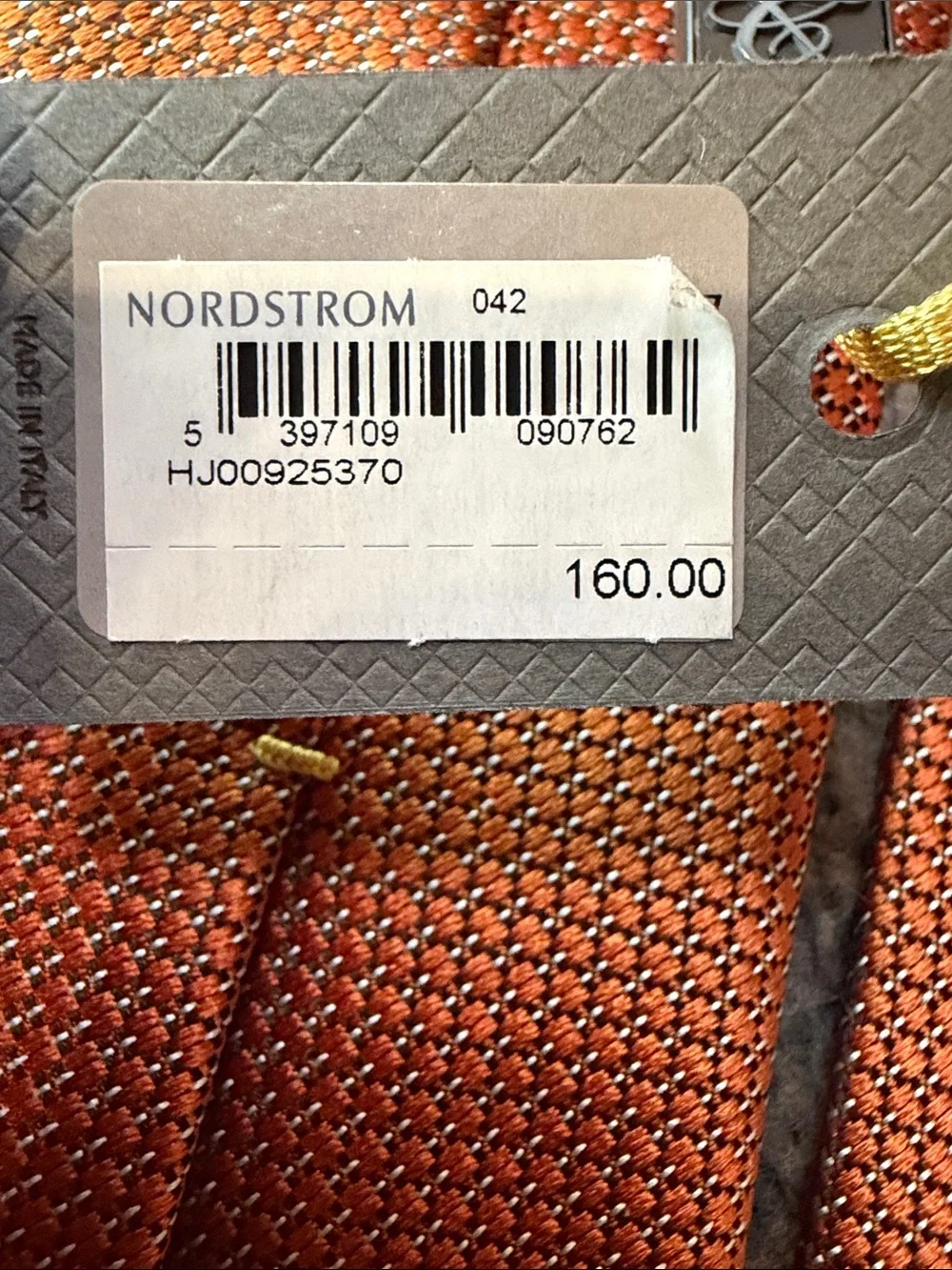 Canali Burnt Orange Textured 100% Silk Tie